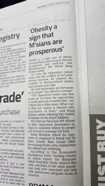 OBESITY IN MALAYSIA AND WHAT IS THIS PARLIAMENTARIAN DOING ABOUT IT