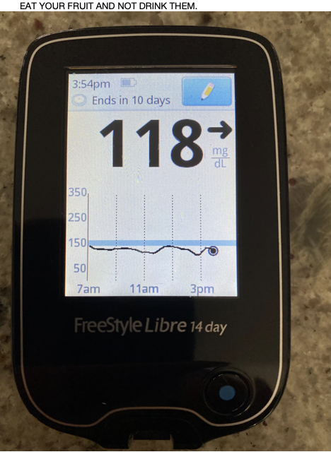 EAT YOUR FRUIT AND NOT DRINK THEM .. THE NEW TECHNOLOGY HELPS US INDIVIDUALIZE PATIENT CARE..