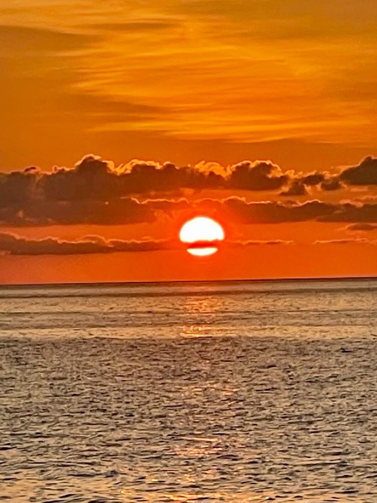 Orange sunset over the ocean